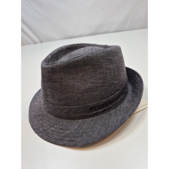Stetson Fedora Hat Mens XL Gray Linen Lined Summer Packable Casual STC14-DENM4
